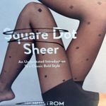 Nordstrom Square Dot Sheer Fashion Tights Black Size B Denier 20 Control Top - 2 Photo 1