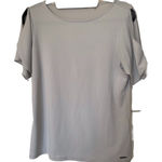 Tahari  Cold Shoulder Lightweight Gray Top Womens‎ Small Short  Sleeve Photo 0