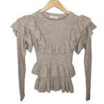 Ulla Johnson Mabel alpaca silk blend ruffled pullover sweater in natural size XS Photo 1