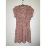 Monteau Short Sleeve Floral Midi Dress EUC Sz Lg Poly Spandex Stretch Pink White Photo 4