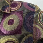 Winding River purple green gold Reversible Tapestry Boho Retro Swirl Bubble Coat Size M Photo 5