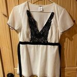 Studio Y  Chic White and Black Lace Top size small Photo 0