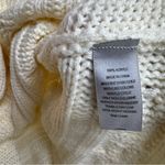 Larry Levine  Cream Cable Knit Shawl Wrap Ruana Asymmetric Neckline Cottagecore Photo 6