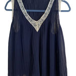 ZARA  navy silk sheer tank Size S‎ Photo 0