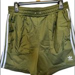 Adidas olive green shorts missing the drawstring size large Photo 0