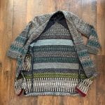 ZARA WOMAN Aztec style wool blend long cardigan, 2 button waist closure, size M Photo 5