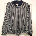 Chico's Chico’s Reversible Floral & Black and White Striped Bomber Jacket Sz 10 / 1 Photo 10