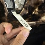 Glare Black tan velvet asymmetrical Dress side ruching floral small adjustable straps Photo 5