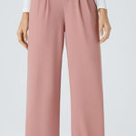 Halara Flex High Waisted Pocket Wide Leg Micro Waffle Work Pants Size Large Photo 0