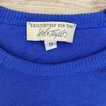 Lord and Taylor EXCLUSIVELY FOR YOU Blue Short Sleeve Round Neck Sweater Small Photo 9