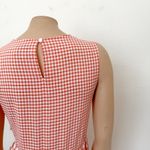 Aura [] Coral Pink Gingham Check Ruffle Hem Relaxed Fit Mini Dress NWT Sz Medium Photo 5