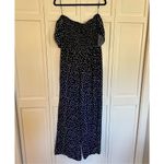 1. State  navy dotted smocked waist jumpsuit ruffle sleeve large Photo 5