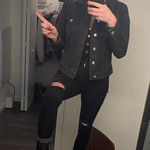 Lucky Brand  Black Washed Dark Denim Jacket Photo 0