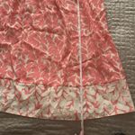 Banana Republic  leaf print 100% silk blouse small Pink White Photo 3