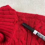 Liz Claiborne Crazy Horse  Cable Knit Cardigan‎ Sweater Womens L Red Button Front Photo 8