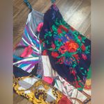 Burning torch rare scarf silk printed dress $600 Xxs Blue Photo 2