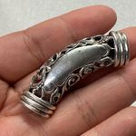 Vintage 925 Sterling Silver Ornate Filigree Tube Bead Charm Scrollwork Pendant Photo 3