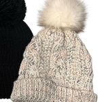 Steve Madden  Beanies - OS - Ivory/Beige & Black Photo 0