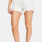 Free People We The Free Womens Shorts Cream White Cargo Button Fly Raw Hem High Rise Size 26 Photo 0