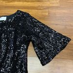 Allie Rose Sequin Dress Womens Size Small Black Party Cocktail Bell Sleeve NWT Photo 1