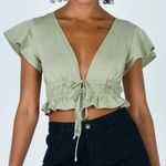 Princess Polly ✨  Green Tie Front Crop Top 4 Photo 0