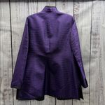 Nina Mclemore Silk Purple Black Chevron Zigzag 3/4 Length Car Coat Blazer Jacket Size 12 Photo 4