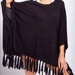 Mono B Black‎ Fringe Swim Coverup Black Size M Photo 0