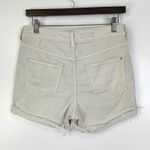 Anthropologie Pilcro Rolled Hem Distressed Denim Shorts Cream Size 28 Photo 3