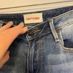 Driftwood Colette Embroidered Jeans Fray Hem Cropped Boho Native Southwestern 29 Photo 4