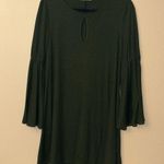 Love Riche  Black Ribbed Bell Wide Sleeve Swing Shift Knee Dress Size MEDIUM Boho Photo 14