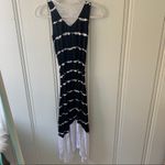 Kensie  Black White Tie Dye Asymmetrical Maxi Dress Photo 5