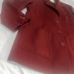 Façonnable Women’s Faconnable 100% Wool Maroon Coat Sz M Medium W Flaws Photo 8