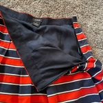 J. Crew Silk Red White & Blue Striped Pleated Skirt Size 8 Preppy Modest Career Photo 7