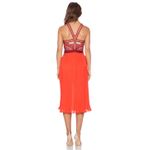 Three Floor NWT  True Formal Bustier Midi Dress 4 Red Orange Cocktail Event 1970s Photo 1