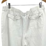 Charter Club Weekend Womens Linen Patch Pocket Casual Cropped Pants White XL Photo 3