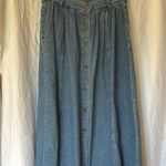 Classic Elements  Denim Button-Front Maxi Skirt Size 14 Photo 0