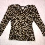 A.L.C. Women’s Cheetah Print Poof Long Sleeve Blouse Photo 0