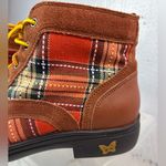 Alegria  by PG Lites 8 Brown and Orange Plaid Lace Up Boots Photo 2