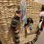 Vintage Woven Straw Basket Handbag Tote Bag Photo 7