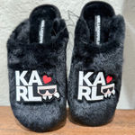 Karl Lagerfeld  Paris womens size 6  LUCILE BLACK FAUX FUR slippers New size 6 Photo 0