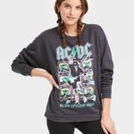 NWT AC/DC blow up your video graphic crewneck pullover sweatshirt Size L Photo 0