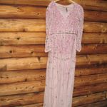 Mac Duggal 5497 Womens Embellished V Neck 3/4 Sleeve A Line Gown Dress Photo 6