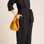 Anthropologie  Sutton Ponte Jumpsuit Black V-Neck Belted Knit Size S Photo 0