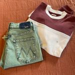 American Eagle AEO Rust Fleece Cinched Crew Neck Sweatshirt Photo 4