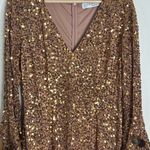 Mac Duggal style 94016 3D hanging disco Sequin copper Evening party Dress SZ 12 Photo 4