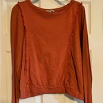 Wonderly Burnt Orange Waffle Knit Sweater Sweatshirt with Texture Photo 0