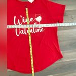 Jantzen Women’s Wine Is My Valentine Shirt White Size 1X NEW Plus Size Photo 1