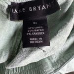 Lane Bryant Plus 26 Green Linen Blend Wide Leg Crop Pants Resort Style Photo 4