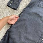 Gap Women’s Longsleeve Utility Denim Shirtdress Pockets Western in Black Wash L Photo 11