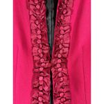 Coldwater Creek  Women's Floral Ruffle Collar Blazer Jacket Lined Burgundy Sz 16 Photo 2